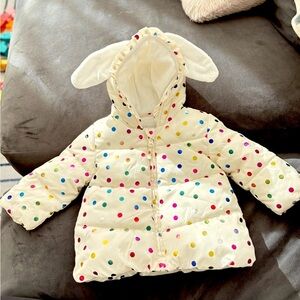 Polka Dot Hooded Baby Jacket